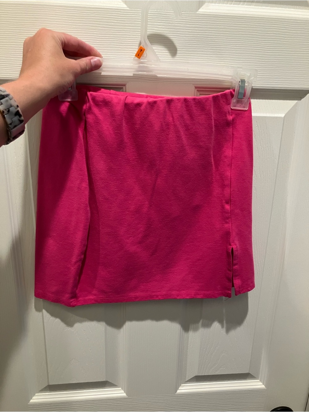 Better Be Bright Pink Mini Skirt with Side Slit